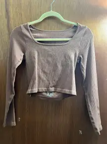 Amazon Long Sleeve Ribbed Crop Top