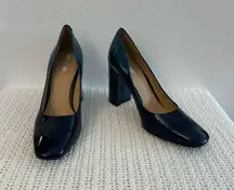 Geox Elegant navy blue-green teal patent leather pamp women’s shoes