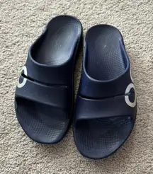 OOFOS OOahh Sport Slides Sandals Dark Blue Navy Women's Size 9 Unisex