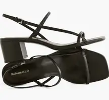 Reformation Serenity Black Block Heel Sandal - Size 10.5