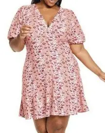 Target Rhode x  Floral Mini Dress Pink Peach Red Linen Blend NWT Size 28