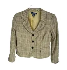 Evan-Picone plaid notched collar blazer