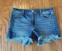 American eagle Tom girl midi distressed hem shorts size 8