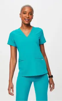 Figs casma Teal Women's Scrub Top size xl PO1546