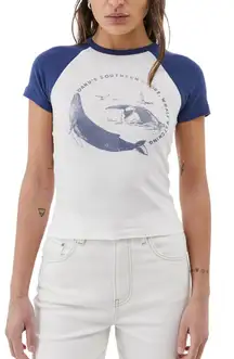 Urban Outfitters Graphic Baby Tee Whale Watch