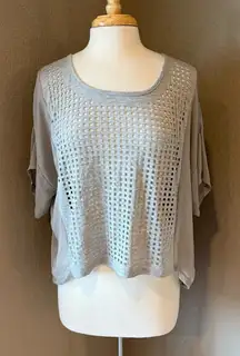 Cecico Gray Mesh Women's Blouse Medium