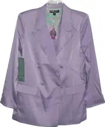 Johnny Wujek Women's Embossed Suit Jacket Blazer in Lillac Breeze