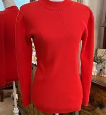 Adrienne Vittadini Vibrant Red Turtleneck Sweater 86% Cotton