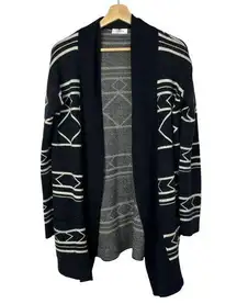 Firth Black & White Printed Long Sleeve Knit Cardigan M