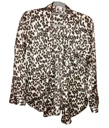 Victoria’s Secret cheetah leopard animal print pajama top brown size medium FLAW