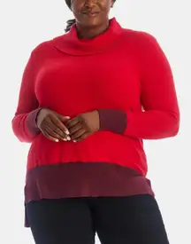 Adyson Parker Red Colorblocked Cowlneck Sweater Size Medium NWT