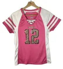 Majestic  Pink & White #12 Aaron Rodgers Green Bay Packers Jersey S