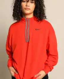 Nike Women's Bright Red Half-Zip Sweatshirt