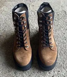 New Marc Fisher Sashia Combat Boot Espresso Size 6