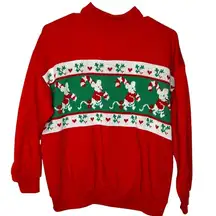 Vintage 🎄Grandma Mock Neck Ugly Christmas Crew Neck crochet Sweatshirt