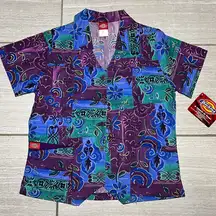 NEW Dickies Work Shirt Women's Size Small Short Sleeve Colorful Floral