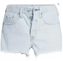 Levi's Women's 501 Original Shorts Cutoff Ojai Lake - Blue Light Wash Size 30