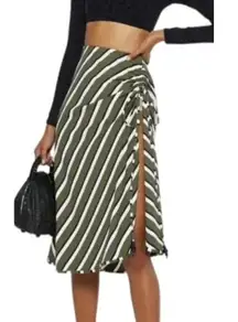 Solid & Striped Ruched Striped Stretch-Jersey Skirt