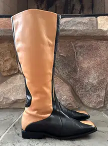 Più di Servas 90’s Vintage Fine Leather Boots Made In Germany. Contrasting Color