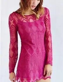 Urban Outfitters Ecote Pink Lace Overlay Dress M