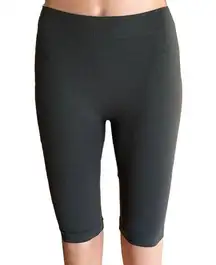 MOPAS Charcoal Gray Athletic Yoga Biker Knee Length Shorts ~ Women's ONESIZE