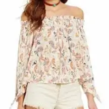 We The Free Free People Lexington Off-Shoulder Shirt Top Blouse Floral Size XS