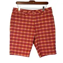 Slazenger Women's Plaid Golf Shorts  Pink Orange Yellow Black Size 6 Bermuda