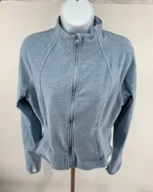 Women's Yogalicious Lux Jacket Blue Lightweight Full Zip Womens Size Large