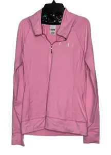Victoria's Secret Pink Womens 1/4 Zip Pullover Shirt Jacket Size‎ Small Pink