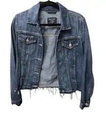 Abercrombie & Fitch  Jacket Denim Jean  Jacket Frayed Stretch Women’s Medium