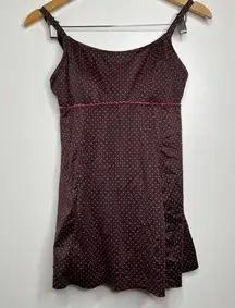 L.L. Bean Swim Dress Woman’s Size 12 UPF 50+ Brown w/ Pink Microdots Summer Pool