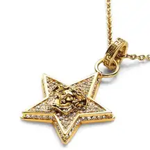 Versace Crystal Medusa Star Pendant Necklace