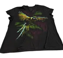Just My Size Women's 4XL Black Artistic Bird Graphic T-Shirt