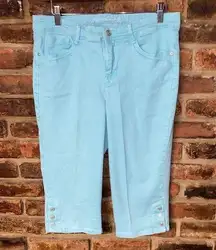 Gloria Vanderbilt Slimming Skimmer Light Blue Denim Capri Jeans Women's Size 6