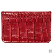 NEW B-Low The Belt Red Crocodile Embossed Vegan Leather Card Case Mini Wallet