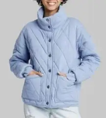 Wild Fable  Quilted Button Front Jacket in Blue