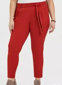 Torrid Plus Size Burnt Orange Pull-On High-Rise Crepe Tie Waist Pant 3X