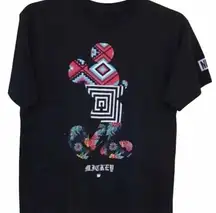 Neff Mickey Mouse Graphic T-Shirt with Aztec and Floral Print XL