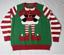 To Be Jolly Christmas Sweater Womens Size XL Santa Body Crew Neck‎ Long Sleeve