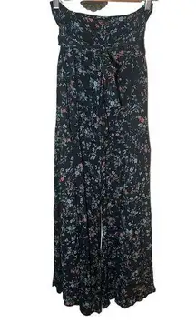 Olivaceous  SZ S Floral Boho Elastic Waist Flared Pants Whimsigoth 70s Fairy Goth