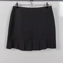 Ruffle Bottom Pinstripe Mini Skirt
