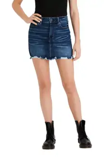 American‎ Eagle 12 High Rise Mini Jean Skirt Next Level Stretch Denim Western