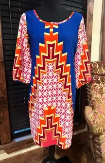 Peach Love Midi Dress Vibrant Colorful Size Small