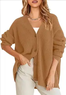GAP Camel Shaker Boyfriend Cardigan Sweater