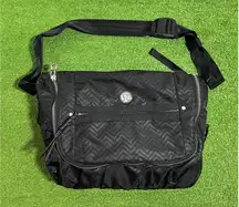 Lululemon Yoga‎ Moto Messenger Bag Black Yoga Bag Laptop Crossbody