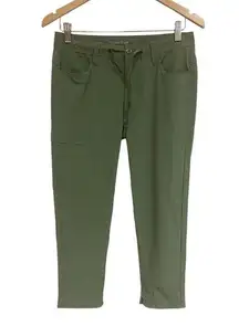 Toad And Co Women’s Athletic Pants Cropped Size 4 Olive Pockets Stretch