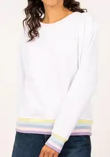 The Saint James Perla Sweater Sweatshirt Pastel Stripe Rainbow White 14