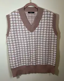 ✨ Simplee Women’s Tan White Houndstooth Vest OS