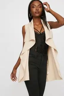 Elevenses Longline Duster Waterfall Belted Vest