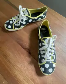 Kate Spade  for Keds 'The Big Apple' Canvas Sneakers, Black White Yellow Size 9.5